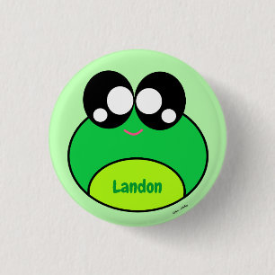 Kawaii Green Frog Cute 3 Cm Round Badge