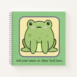 Kawaii Green Frog Personalised  Notebook