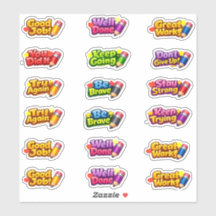 Kawaii Growth Mindset Phrases & Pencil Teacher