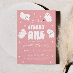 Kawaii Halloween 1st Boo-Day Birthday Party Girl Invitation