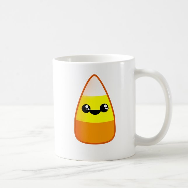Kawaii Halloween Candy Corn Coffee Mug (Right)