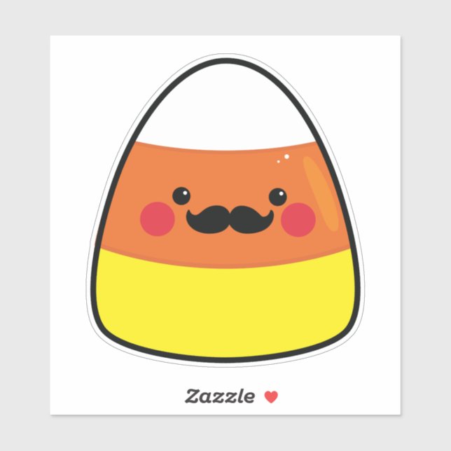 Kawaii Halloween Candy Corn with Moustache (Sheet)