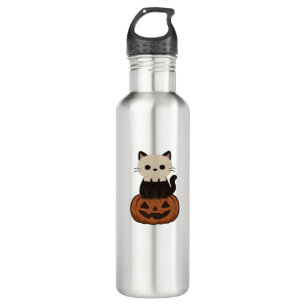 Kawaii Halloween Cat and pumpkin Oversized T-Shirt 710 Ml Water Bottle