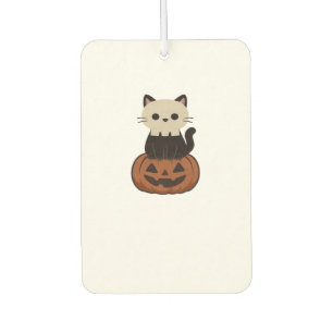 Kawaii Halloween Cat and pumpkin Oversized T-Shirt Car Air Freshener