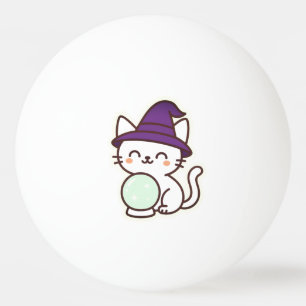 Kawaii Halloween Cat – Magical & Adorable Spooky Ping Pong Ball