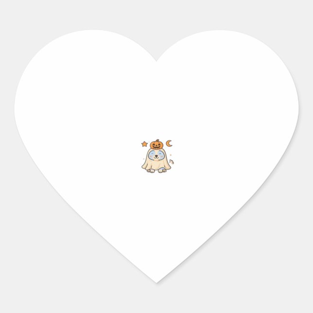 Kawaii Halloween Dog � Pumpkin Ghost Puppy Sticker (Front)