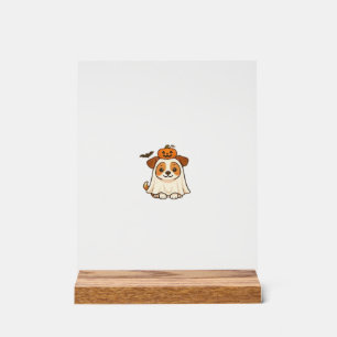 Kawaii Halloween Dog � Pumpkin Ghost Puppy Sticker Acrylic Sign