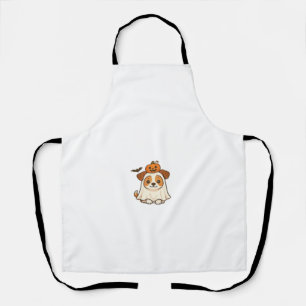 Kawaii Halloween Dog � Pumpkin Ghost Puppy Sticker Apron