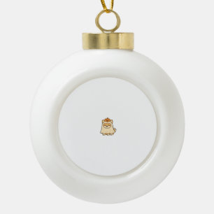 Kawaii Halloween Dog � Pumpkin Ghost Puppy Sticker Ceramic Ball Christmas Ornament