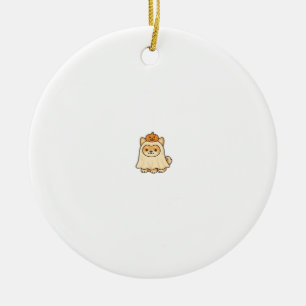 Kawaii Halloween Dog � Pumpkin Ghost Puppy Sticker Ceramic Ornament