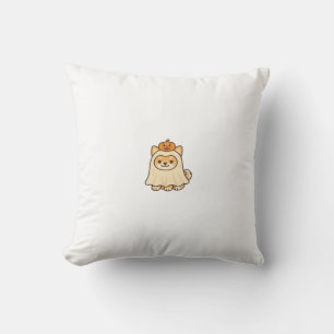 Kawaii Halloween Dog � Pumpkin Ghost Puppy Sticker Cushion