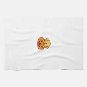 Kawaii Halloween Dog � Pumpkin Puppy Sticker Boxy  Tea Towel