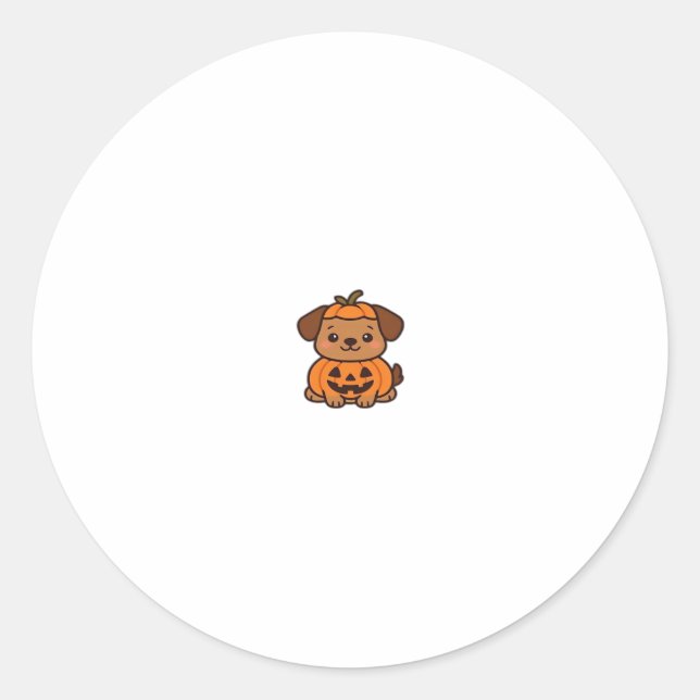 Kawaii Halloween Dog � Pumpkin Puppy Sticker Class (Front)