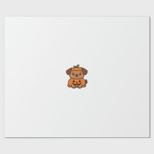 Kawaii Halloween Dog � Pumpkin Puppy Sticker Class Wrapping Paper