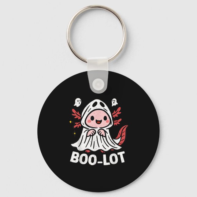 Kawaii Halloween Ghost Axolotl Boo-lot Pet Lover A Key Ring (Front)
