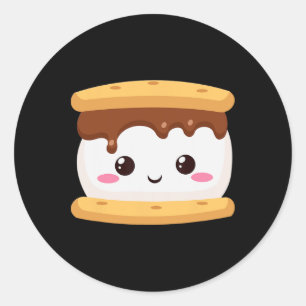 Kawaii Halloween Group Costume Party S'mores Sandw Classic Round Sticker