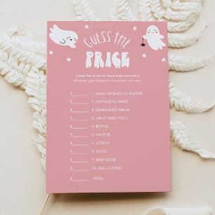 Kawaii Halloween Guess the Price Baby Shower Game Invitation