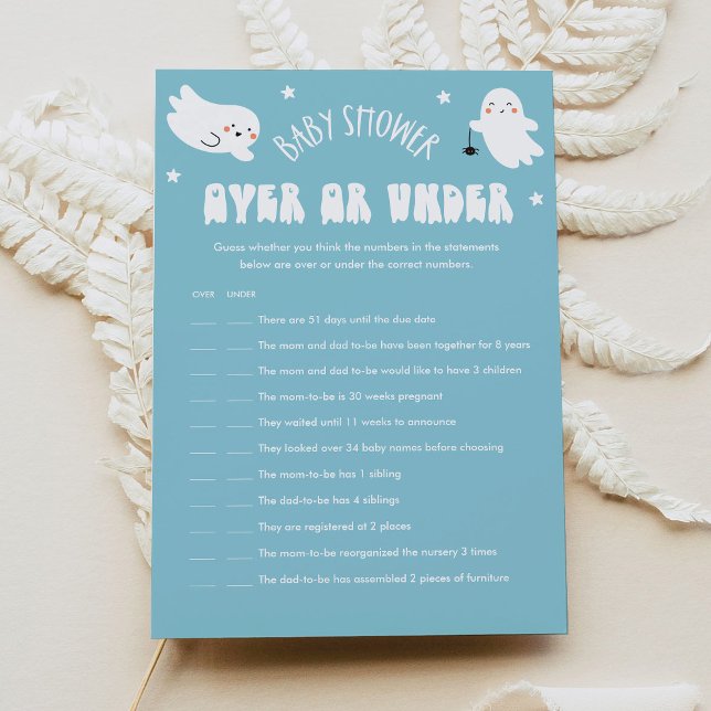 Kawaii Halloween Over Or Under Baby Shower Game Invitation (Creator Uploaded)