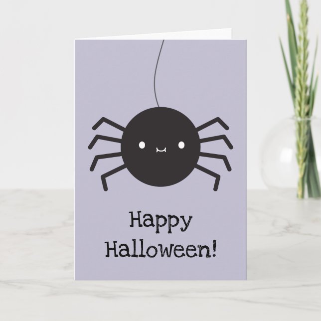 Kawaii Halloween Spider Card (Front)