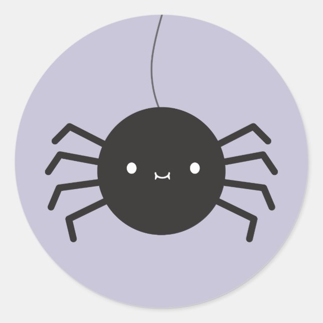 Kawaii Halloween Spider Classic Round Sticker (Front)