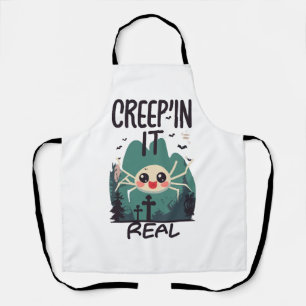 Kawaii Halloween Spider Pun Apron