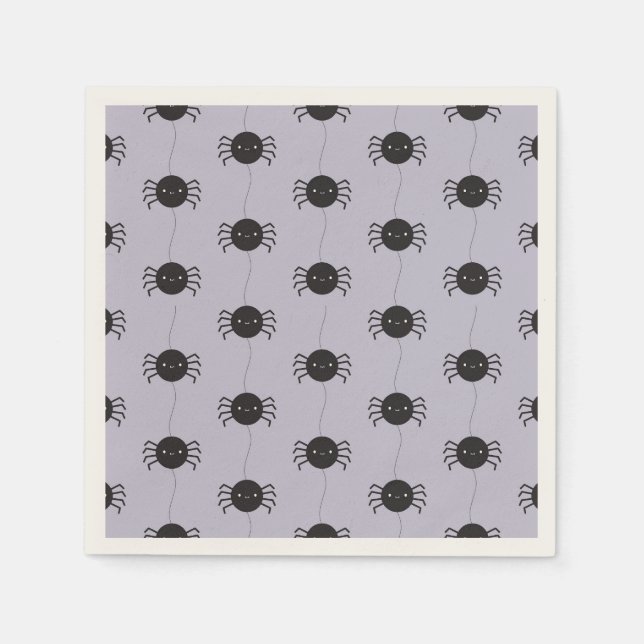 Kawaii Halloween Spiders Napkin (Front)