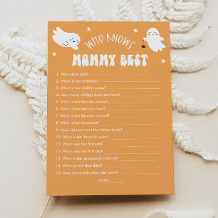 Kawaii Halloween Who Knows Mummy Best Baby Game Invitation