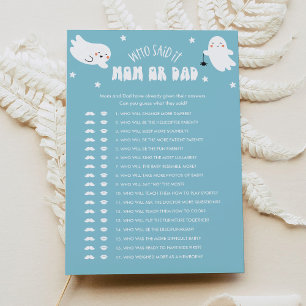 Kawaii Halloween Who Said It Mum or Dad Baby Game Invitation