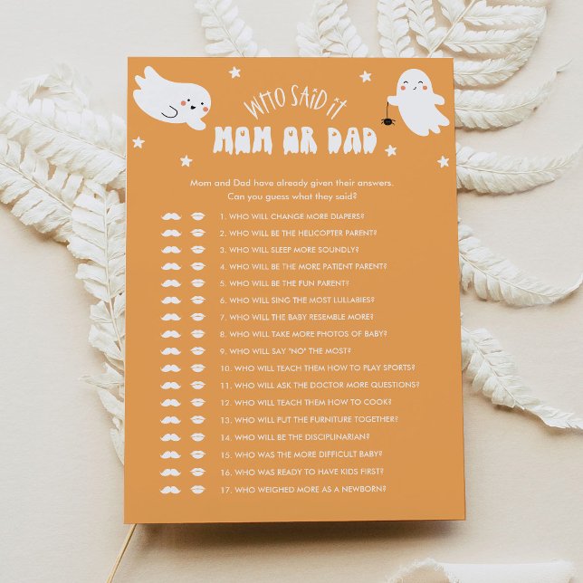 Kawaii Halloween Who Said It Mum or Dad Baby Game Invitation (Creator Uploaded)