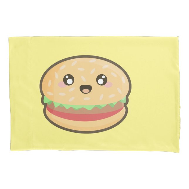 Kawaii hamburger pillowcase (Front)