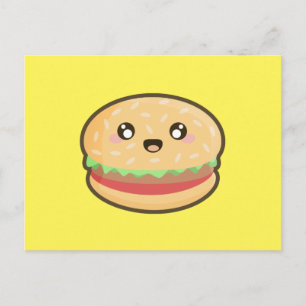 Kawaii hamburger postcard