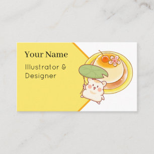 Kawaii Hamster Japanese Pudding - Purin Dessert Ar Business Card
