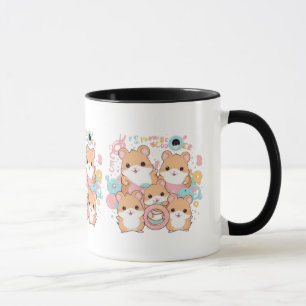 Kawaii Hamster Rings Squad Art Mug