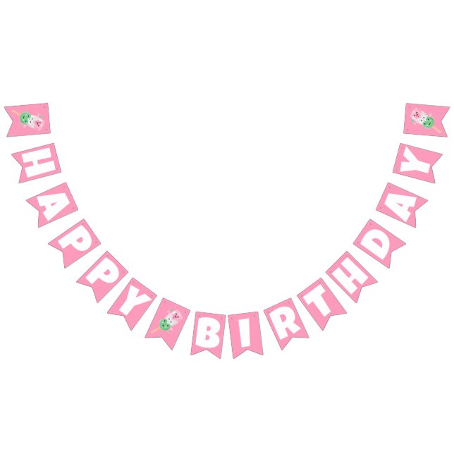 Kawaii Hanami Dango Happy Birthday Bunting (All)