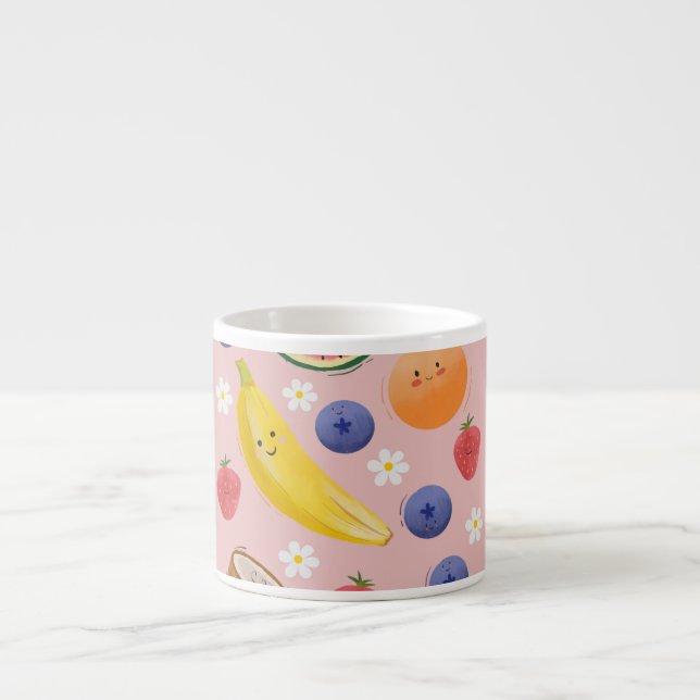 Kawaii Hand-drawn Fruits With Faces  Espresso Cup (Front)