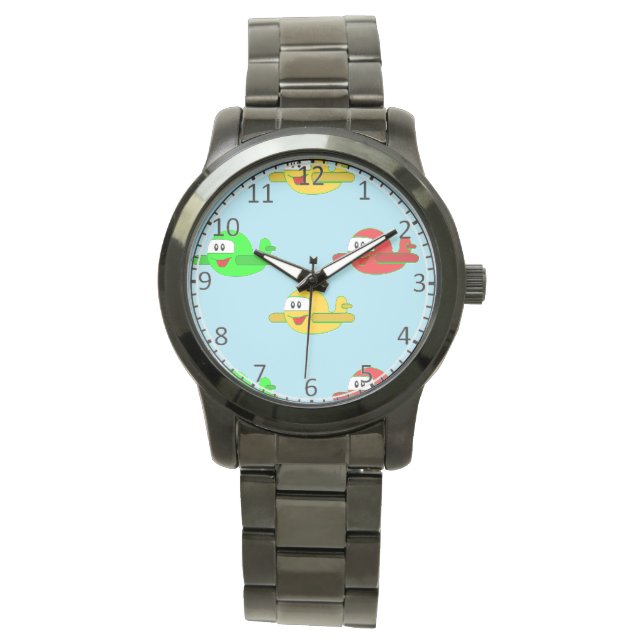 Kawaii happy airplanes watch (Front)