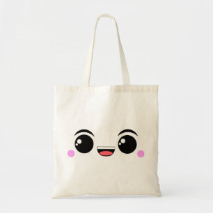 Kawaii Happy Anime Faced Tote Bag