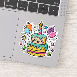 Kawaii Happy Birthday Sticker