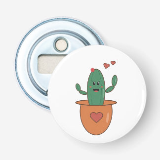 Kawaii Happy Cactus Graphic – Cute Smiling  Bottle Opener