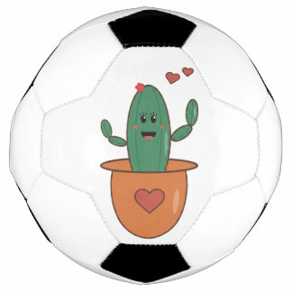 Kawaii Happy Cactus Graphic – Cute Smiling  Soccer Ball