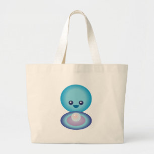 Kawaii Happy Clam Large Tote Bag