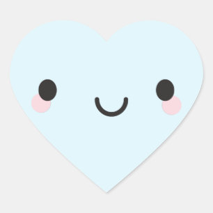 Kawaii Happy Face Heart Sticker