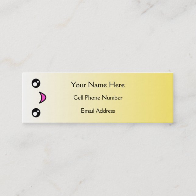 Kawaii Happy Face Skinny Profile Cards (Front)