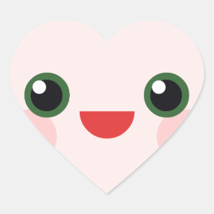 Kawaii Happy Face Sweet Heart Valentine Sticker
