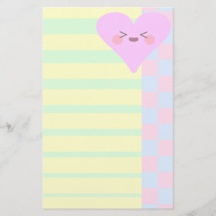 KAWAII HAPPY HEART DELIGHT FACE LOVE CUTE COLORS STATIONERY