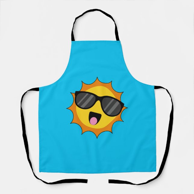 Kawaii Happy Sun with Sunglasses Apron (Front)