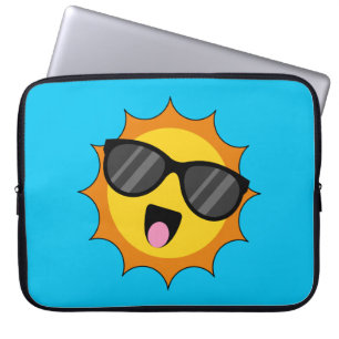 Kawaii Happy Sun with Sunglasses Laptop Sleeve
