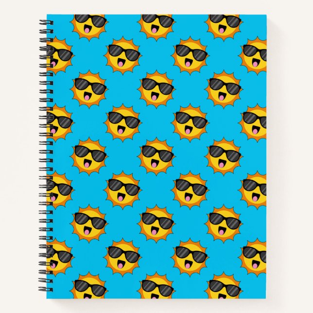 Kawaii Happy Sun with Sunglasses Notebook (Front)