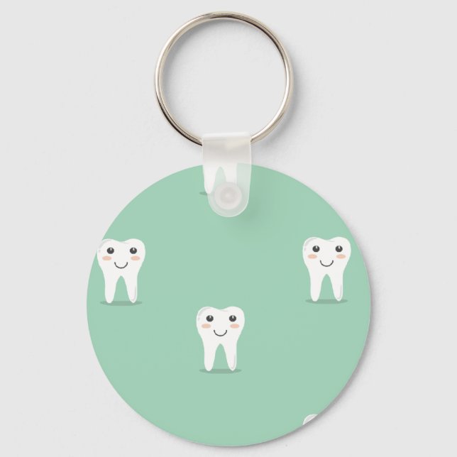 Kawaii happy tooth key ring (Front)