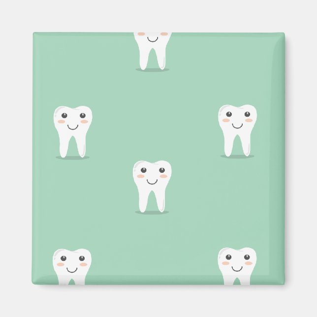 Kawaii happy tooth magnet (Front)